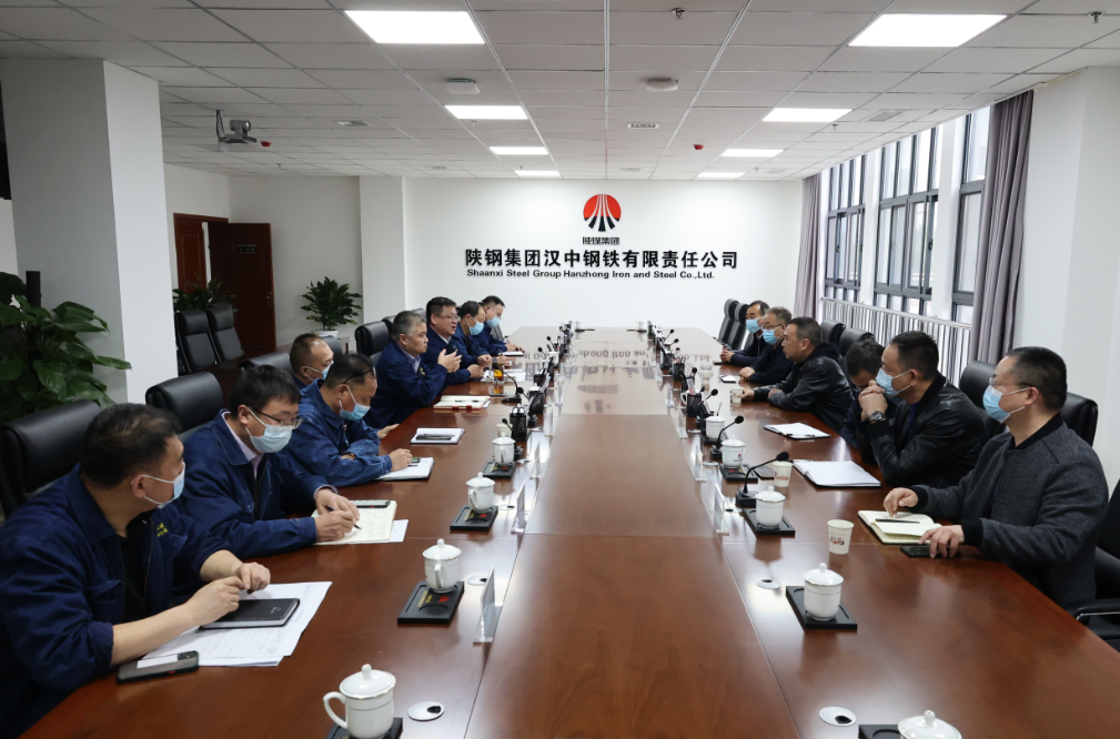 漢鋼集團總經理付漢新帶領班子成員到公司交流座談