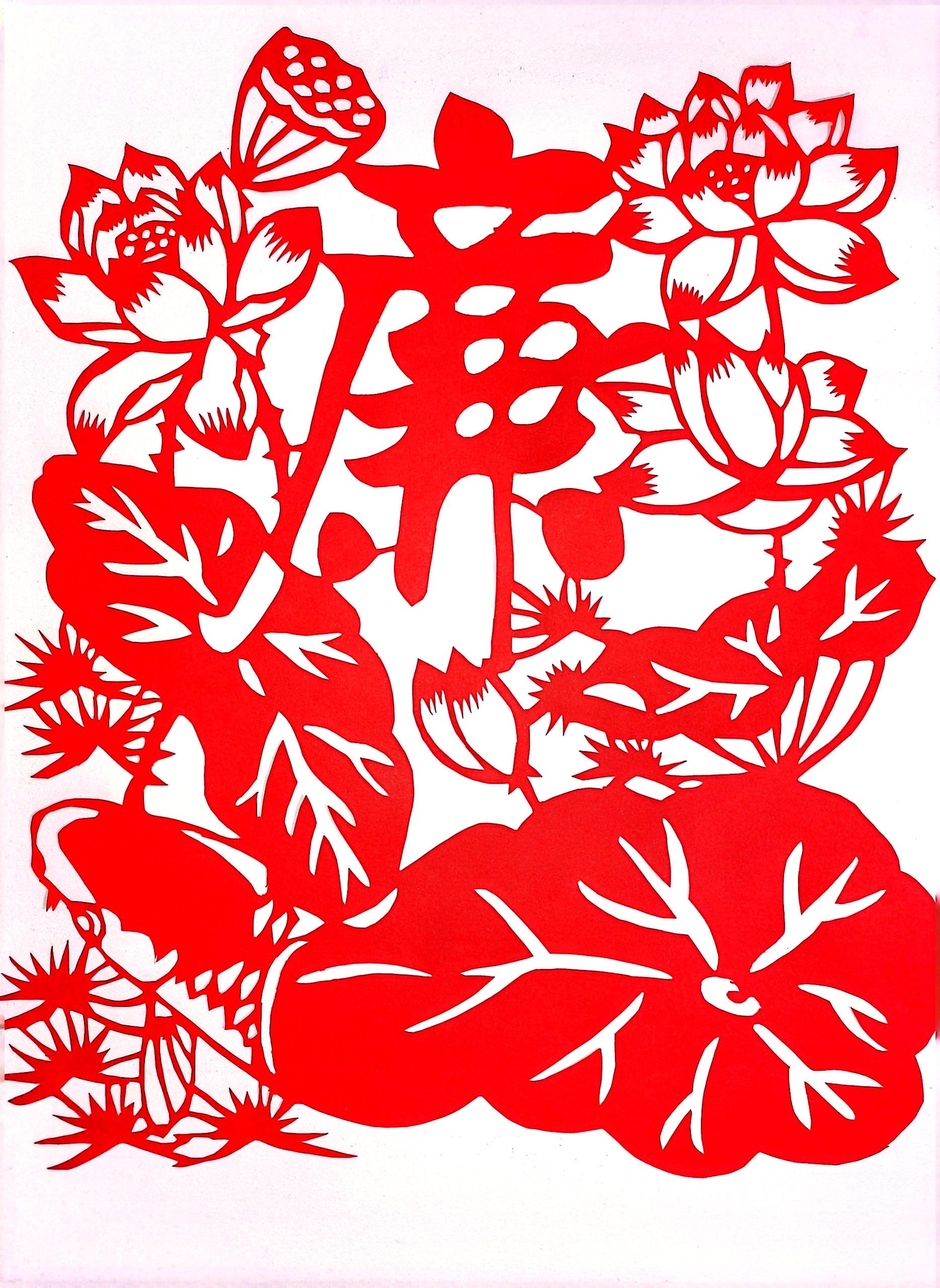 鏤紙四君子，廉韻入畫來